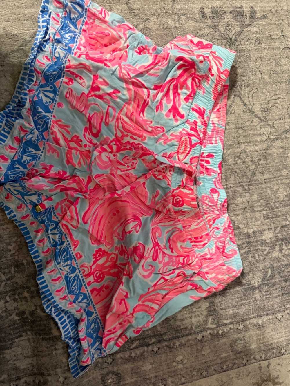 Lilly Pulitzer Pink and Aqua Floral Swim Bottoms